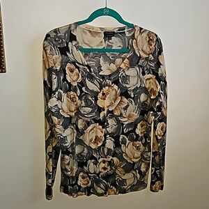 Talbots flower cardigan